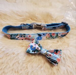 Floral Dog Collar + Bow Tie
